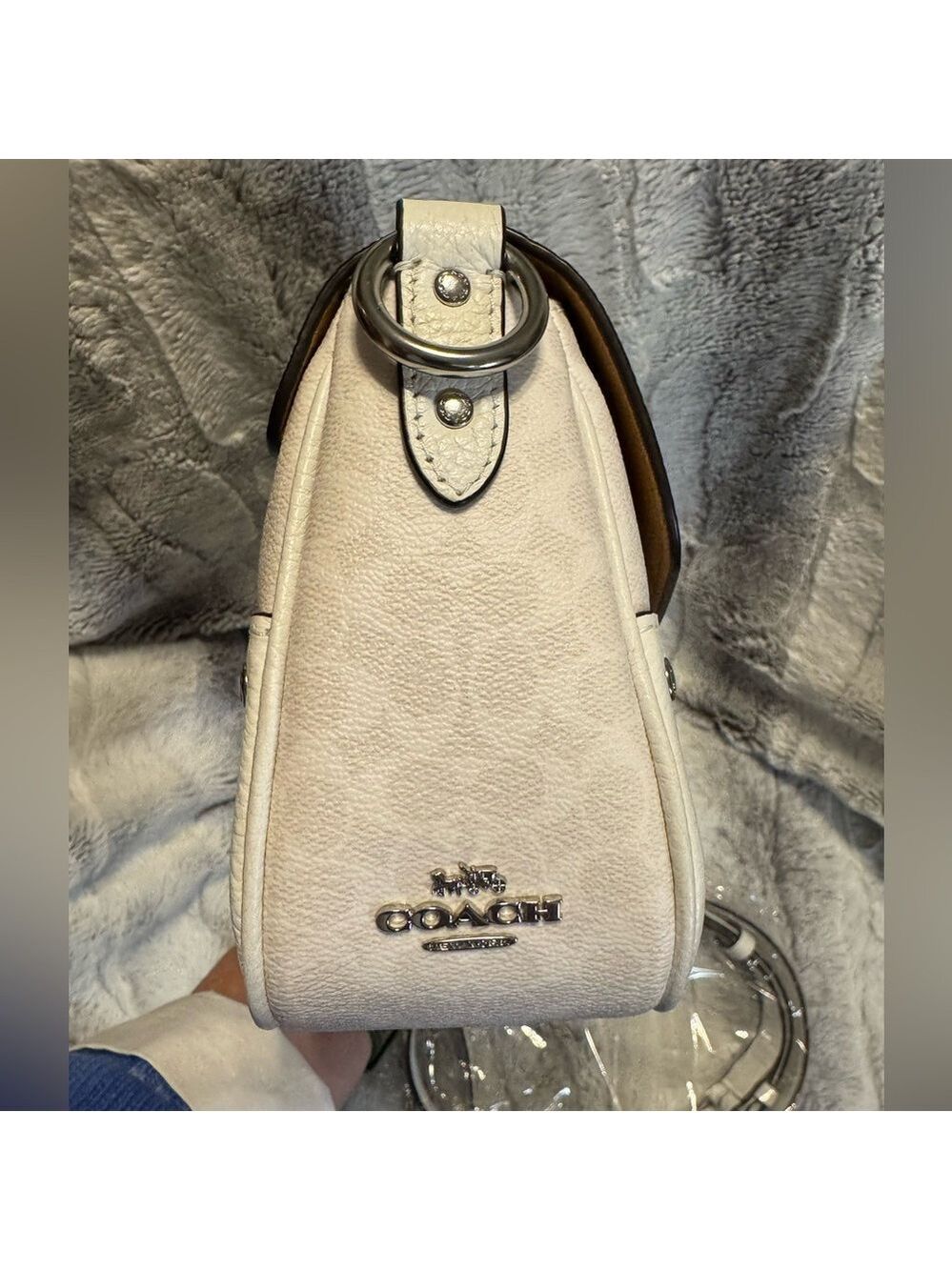 Coach - Signature Millie Shoulder Bag w/crossbody Strap Chalk/Glacier White NEW - Picture 4 of 11